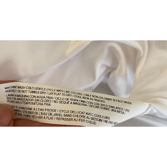 Eloquii Dress White Long Sleeve Keyhole Front Tie Back Neck Size 26 - Picture 7 of 14